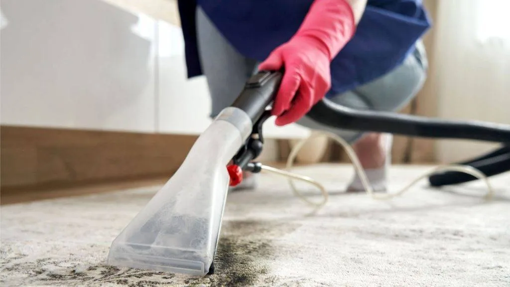 Professional carpet cleaning hot water extraction equipment being used by The Carpet Surgeon Gold Coast